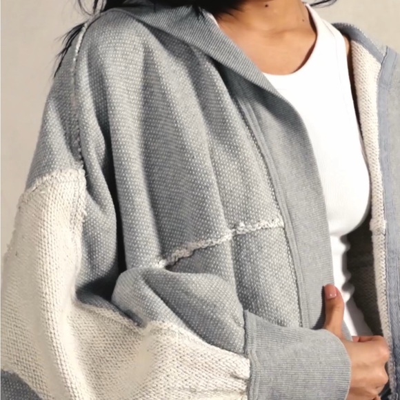We The Free Sweaters - Free people Cozy Gray Hooded Cardigan sweater shirt super oversized
